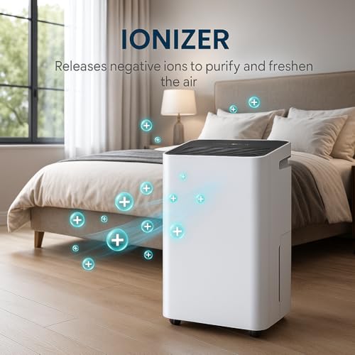 Image of HINISO 16L Smart WiFi Compressor Dehumidifier for Home, Bedroom & Basement up to 3200 Sq.ft with Built-in Ionizer Air Purifier, 3.2L Tank, Clothes Drying Mode, Auto Defrost & Quiet Operation