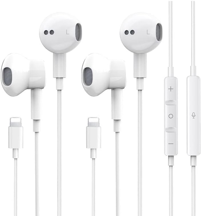 Earbuds for Wired Headphones Wired Earphones with Microphone Noise Isolating Headsets for Cell Phone White