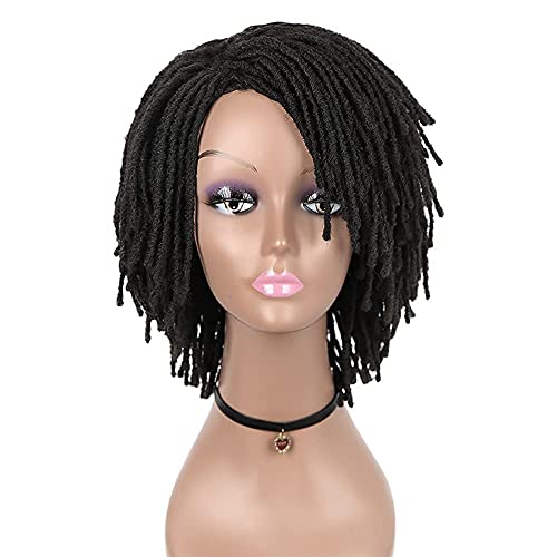 FAVE Faux Locs Wig for Black Women and Men Short Dreadlock Wig Fine Braids Synthetic Hair Afro Loc Wig