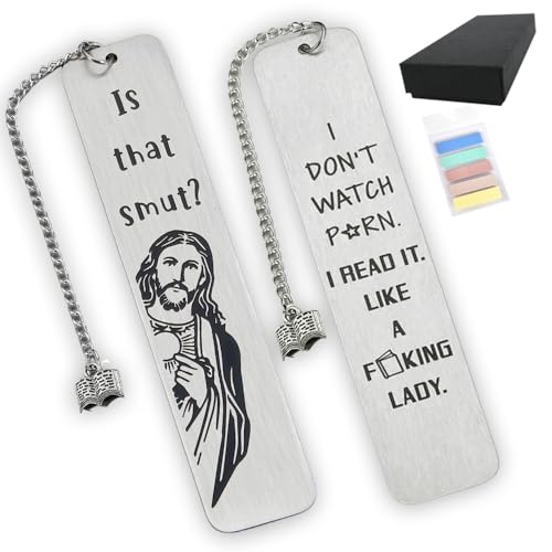 Funny Metal Book Markers Gift, with 100 Pcs Book Page Marker Unique Gifts for Women for Men is that Smutt Jesus Book Marks for Book Lovers Gifts for Friend