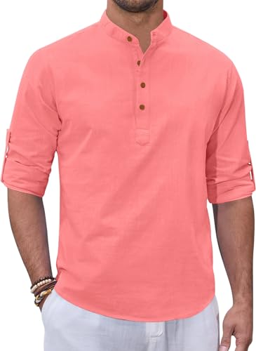 Image of Zombom Men's Kurta || Chinese Collar Long Sleeves || Straight Hip Length Kurtas || Short Kurta for Men || for Festival || Function || Occasion Wear Fancy Kurta for