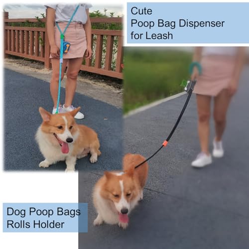 Image of Poop Bag Holders for Leashes,Elastic Cord Dispenser Pouch and Zipper,Carabiner,Lightweight Splash Proof Fabric,Doggie Poop Bags Rolls for Leash,Convenient Water Clean,Poop Bags Excluded