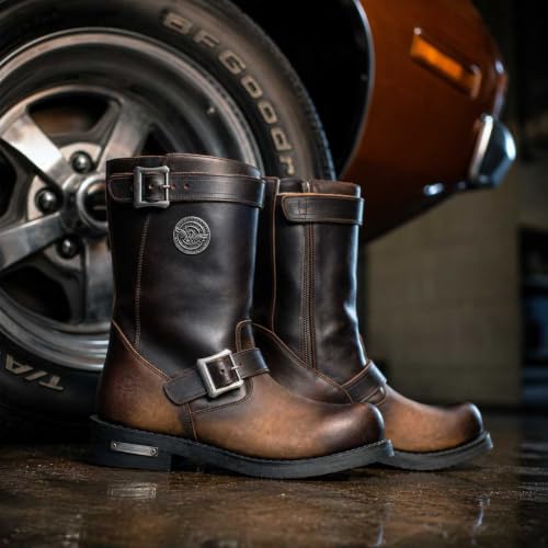 Image of Milwaukee Leather Men's Classic Leather Engineer Motorcycle Biker Boots | Premium Material, Round Toe, Rider Ready, Durable Everyday Wear