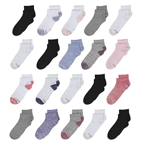 Hanes Girls, Super Value 20-Pair Socks, Ankle Multi-Packs