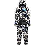 Get Trend Fortnite Onesie for Boys Teens 7-16 Years, Hooded Fleece Jumpsuit Pyjamas, Cosy PJs Loungewear, Gamer Gifts for Boys (14-15 Years, Cream Camo Fortnite)