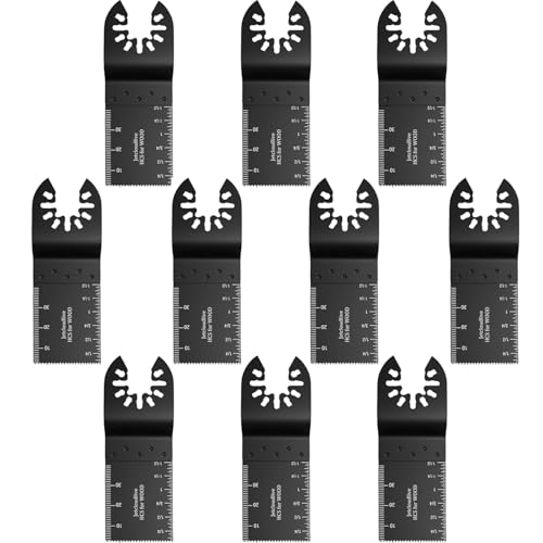 10Pcs Multi Tool Blades Professional Universal Oscillating Saw Blades for Wood, Metal – Quick Release Multitool Blades Compatible with Dewalt, Ryobi, Makita, Milwaukee, Bosch, Dremel, Rockwell & More