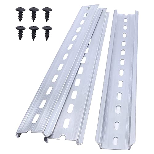 Taiss/3 Stücke 25cm hutschiene Schlitz Aluminium Niemals rosten, DIN-Schiene für Verteilerschrank Schaltschrank einbau, 35mm breit, 7,5mm hoch, lang 250mm/10'