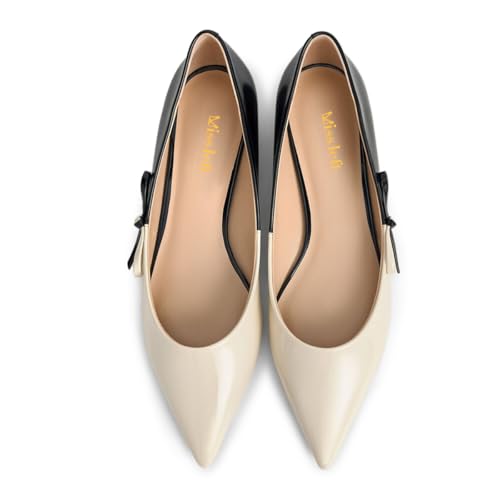 miss left Women Stylish Pointed Toe Slip on Ballet Flats Comfortable Insole Ballroom Dance Daily Office Shoes Size 4-16 US4