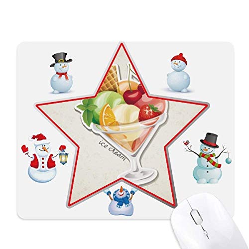 Tapis de souris de Noël avec bonhomme de neige et fruits, idée cadeau pour la famille
