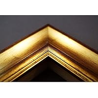 Cornice Anticata Nero Con Oro Per Quadri - 18x24 Pollici, Per Tele E Opere D'arte