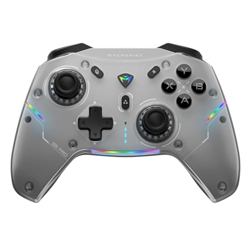 Machenike G5Pro PC Game Controller with RGB Lights, Hall Effect Joystick＆Triggers, Wireless Gaming Controller, Gamepad for Switch/Ipad/MAC/Android/Steam, Gray