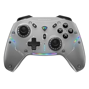 Machenike G5Pro PC Game Controller with RGB Lights, Hall Effect Joystick＆Triggers, Wireless Gaming Controller, Gamepad for Switch/Ipad/MAC/Android/Steam, Gray