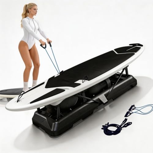 Surf Trainer Machine for Home Gym, Indoor Surf Simulator Balance Board, Fitness Equipment for Core Strength, Agility Training and Overall Body Coordination