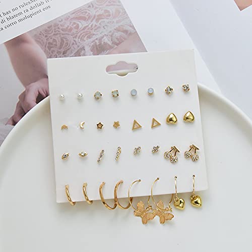 80 Pairs Earring Sets for Women Hypoallergenic Assorted Multiple Stud Earrings Set Cute Star Moon Heart Ball Faux Pearl Small Butterfly Jewelry Graduation Gifts 6