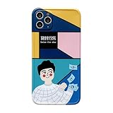 SUNQQA Étui De Téléphone Coréen Drôle D'illustration Rétro for IPhone 12 11 Pro Max X XS Max XR 7 8 Puls Se 2020 Cas Coque en Silicone Souple (Color : B, Material : for iPhone 11 Pro)