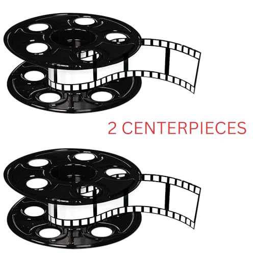 Miniatura 4 de Beistle S50091az2 Centros De Mesa De Película, 2 Carretes De Cine 3d De Plástico Fino Con Tiras De Película De 15 Pies, Decoraciones De Fiesta De Hollywood Personalizables Para Eventos De Alfombra