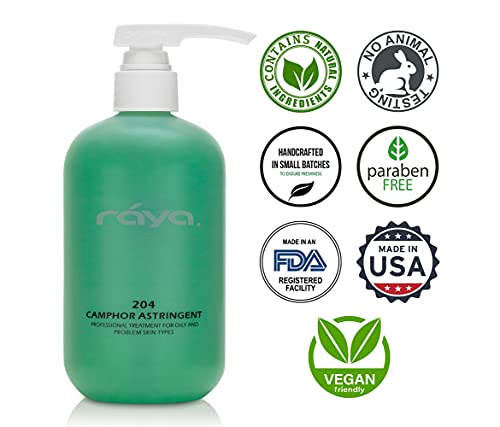 RAYA Camphor Astringent 16 oz (204) | Effective Facial Toner for Oily and Break-Out Skin | Helps Dry Up Blemishes and Control Excessive Oiliness | Made with Camphor and Eucalyptus - Thumbnail 4