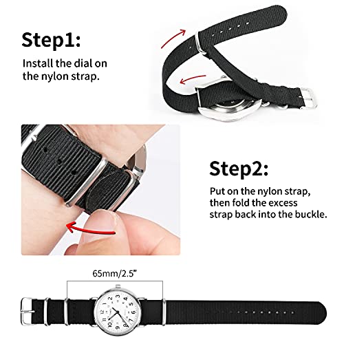 Ritche Christmas Gift Military Ballistic Nylon Strap 16mm 18mm 20mm 22mm Premium Nylon Watch Band Strap With Stainless Steel Buckle (4 Packs), White Elephant Gifts, Stocking Stuffers for Men