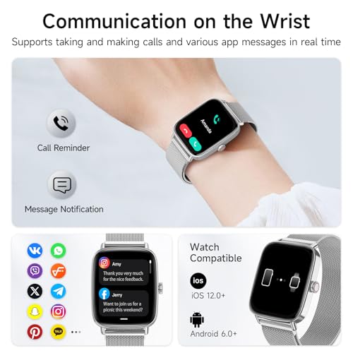 Image of aeac Smart Watch for Men Women, 1.85 inch HD Smartwatch Compatible iPhone /Samsung /Android (Answer /Make Calls), 100+ Sport Modes Fitness Tracker with Heart Rate /Sleep /Step Monitor, IP68 Waterproof