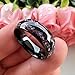 TUTISS 8mm Black Tungsten Rings for Men Women Purple Amethyst Inlay Fashion Engagement Promise Wedding Band Polished Comfort Fit Size 6