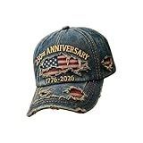 Byuexhp Chapeau patriotique américain | Casquette de fête des 250 ans - Casquette de baseball américaine - Pour les anciens combattants, les femmes et les hommes pour les sports de plein air, les