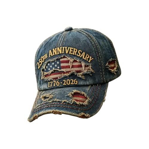 Gorra patriótica de la bandera americana,1776-2026 Gorras conmemorativas,Gorra de béisbol de veteranos | Para veteranos, mujeres y hombres para deportes al aire libre, vacaciones como el 4 de julio