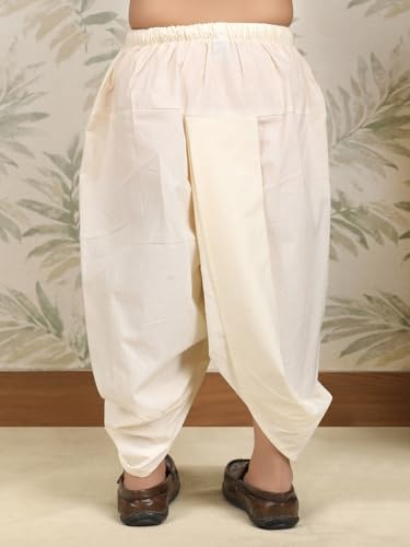 Image of POLKA TOTS 100% Cotton Elegant Traditional Dhoti Kurta Set for Baby Boys | Ultra-soft Cotton Ethnic Dress for Festivals and Weddings | Traditional Angrakha Dress for Kids Boys