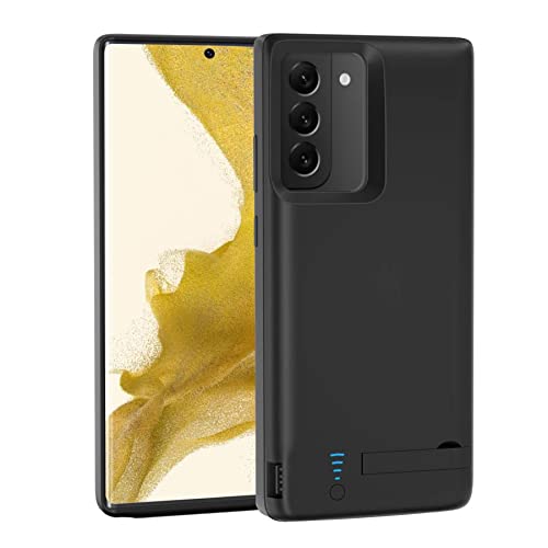 S22+ Battery Case, 5000mAh Rechargeable Battery Charging Case Support Kickstand for Samsung Galaxy S22 Plus 5G Backup Battery Power Bank Charger Protective Case, Extended Your Battery Life