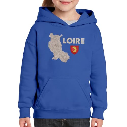 Sweat à capuche Loire 42 version premium avec imprimé carte vintage de Saint-Étienne - 3