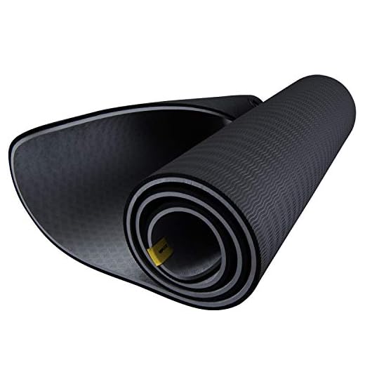 ZIVA TPE Grade Yoga Mat 5mm - Ultra Lightweight, High Durability Low Impact TPE Foam, Textured Top and Ribbed Bottom Layer, Non-Toxic and Eco Friendly Exercise Mat for Pilates, Core & Strength Training - 24" W x 69" L, Black/Gray