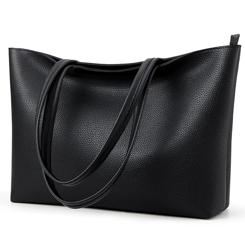 Image of KALIDI Tote Bag Zipper Shoulder Bag Faux Leather Purses Satchel for Women Casual Handbag Work Dating College