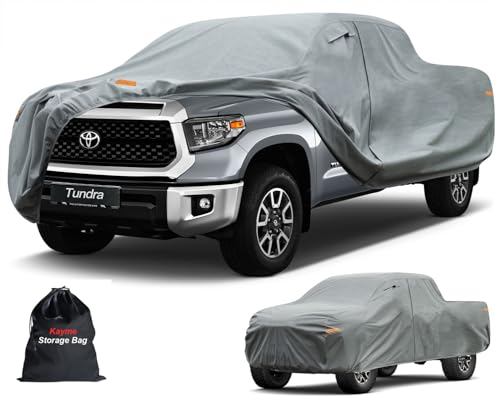 Image of Kayme Heavy Duty Truck Cover Custom Fit Toyota Tundra(1999-2021) Access Cab /Extended Cab SB Short Bed. Waterproof All Weather for Pickup, Full Exterior Covers Sun Rain UV Protection.