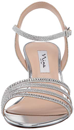 Nina Nelena - Women's Sparkling Dress Sandals With Crystal Embellishments Shoes Silver Dreamland M085 #TOP1