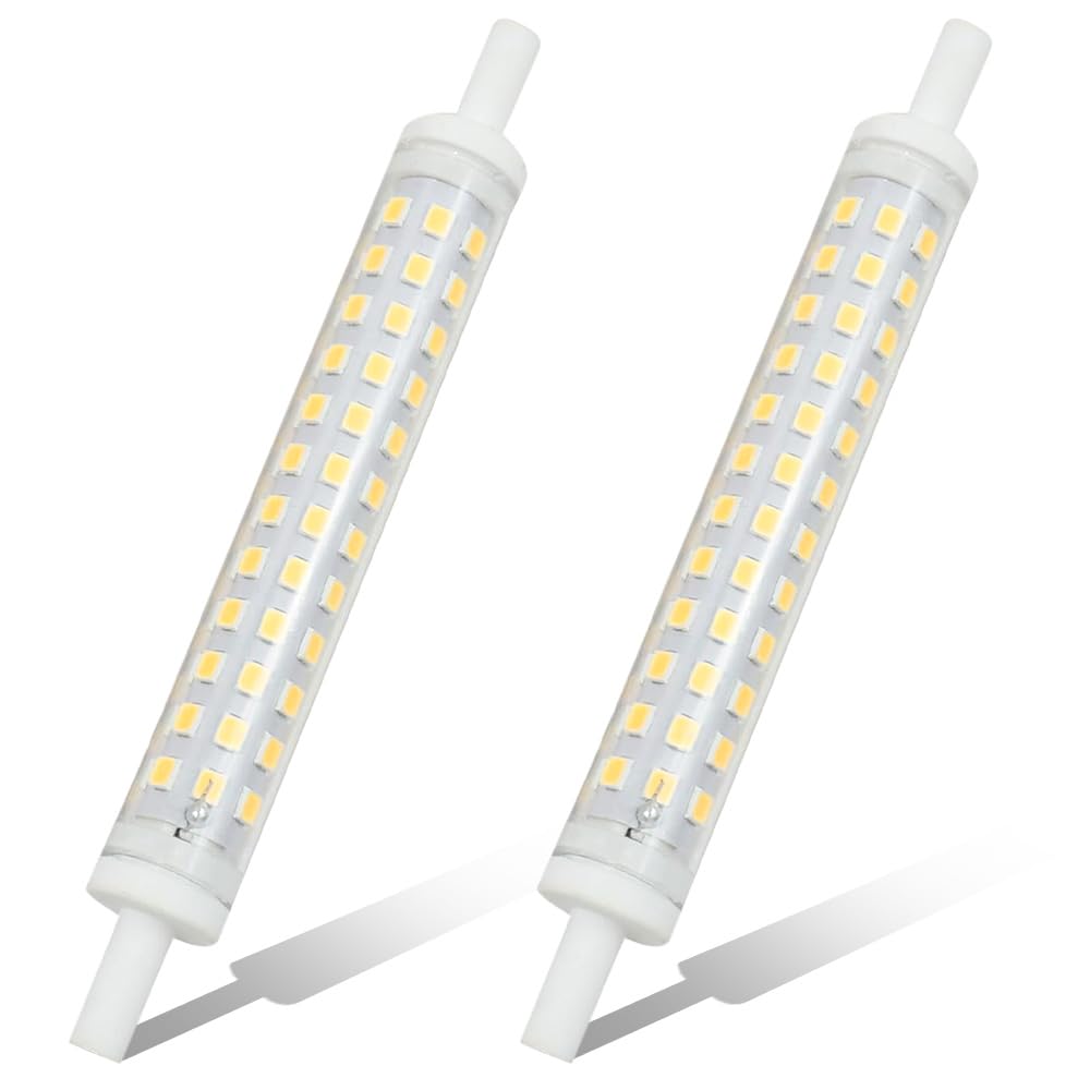 SKJJM 2 Pcs R7S Led Bulb 118mm Dimmable 9w 6500k J118 Nature White Led Linear Halogen Light Bulbs, Energy-Efficient Replacement Floodlight R7S LED Bulb Fixtures for Ceiling Uplighters Reading Lamps