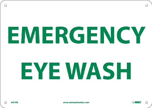 Panneau rigide Urgency Eye Wash NMC M81RB vert sur blanc haute visibilité 35,6x25,4cm