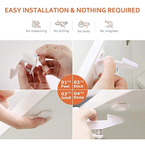 image for Cabinet Locks Child Safety Latches - TUSUNNY Baby Proofing Lock Child 