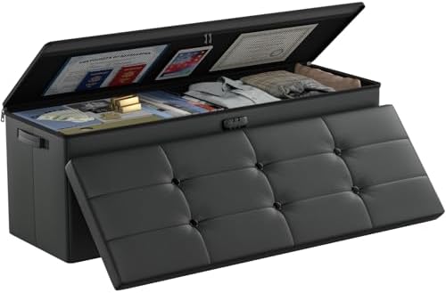 DocSafe Storage Ottoman Bench,Fireproof＆Waterproof Folding Bench ...