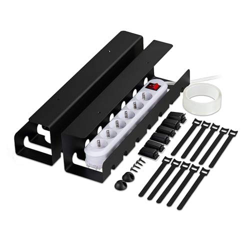 Goulottes de câbles pour bureau noir 43cm organisateur de fils métalliques