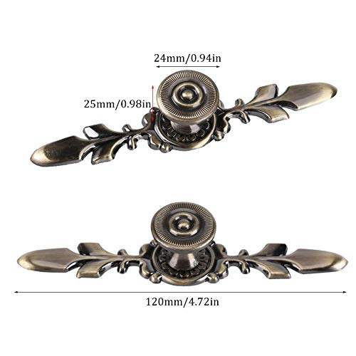Fdit Pack Of 4 Vintage Style Pull Handle Door Knob Back Plate For Home Furniture Drawer Cabinet Dresser Closet Wardrobe Cupboard With Screw(Green Bronze,) #TOP1