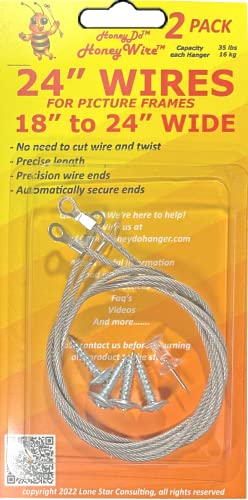 Image of HoneyWire 24 inch Precision Picture Frame Hanging Wire 2-Pack