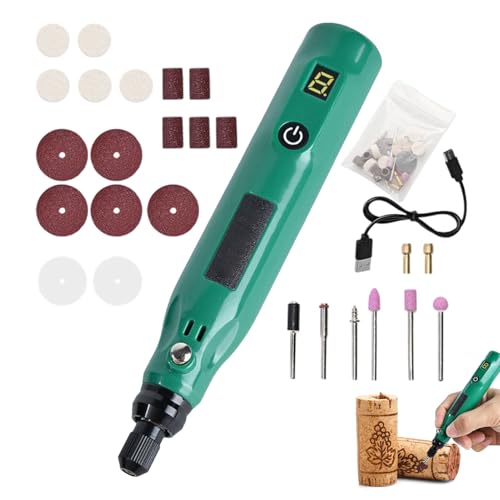 Mini taladro eléctrico recargable por USB, herramienta giratoria | Bolígrafo de tallado inalámbrico de 20 W | 18000 rpm 500 mAh para piedra de madera de jade | Kit de máquina de grabado manual para