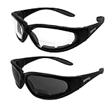 Dragonfly Alley 2 Pairs - 2.0 Bifocal Global Vision Eyewear Hercules Anti-fog Safety Glasses with EVA Foam (1 Clear, 1 Smoke)