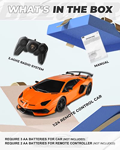 Image of BEZGAR 1:24 Lamborghini Remote Control Car -Aventador SVJ Model Toy Car