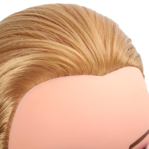 Mannequin Head Human Hair Female 80% Human Hair Mannequin Head Hair Styling Cosmetology Manikin Head Doll Head for Hairdresser with Clamp Holder and Tools