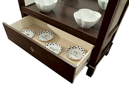 Howard Miller Williamson Curio Cabinet 680-515 – Espresso Finish Home Decor, Full-Extension Drawer, Five Glass Shelves, Six Level Display Case, Locking Slide Door, Halogen Light #TOP5