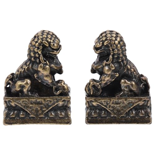 Cabilock Kupferlegierung Guardian Lion Figurenset Chinesische...