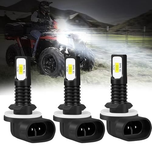 HMCYCI 881 LED Headlight Bulbs Fit For Polaris Sportsman 500 550 570 600 700 800 XP LED Headlight Bulbs,881,889,862,886,894,896,898 ATV UTV Accessories,6000K Cool White,3pcs led bulbs