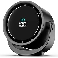 6 Inch Yoshenmo 4000mAh Turbo Portable Desk Fan w/ LED Display & 5-Speed Airflow (Ink Black)