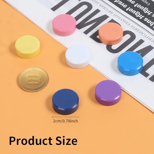 QOJOPU Aimant Frigo - 50PCS Aimant Puissant 10 Couleurs, Aimants Tableau Magnétique Décoratif, Petit Aimant Plat Mini Rond Magnet pour Tableau Blanc, Bureau, Calendrier, Réfrigérateur, Images, Carte – vue 2