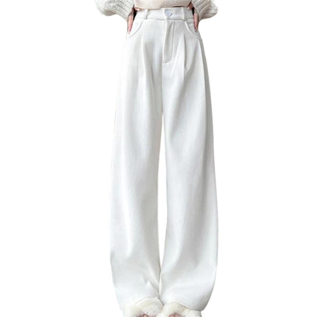 Woman Khaki Wide Leg Corduroy Pants Autumn High Waist Baggy Casual Pants